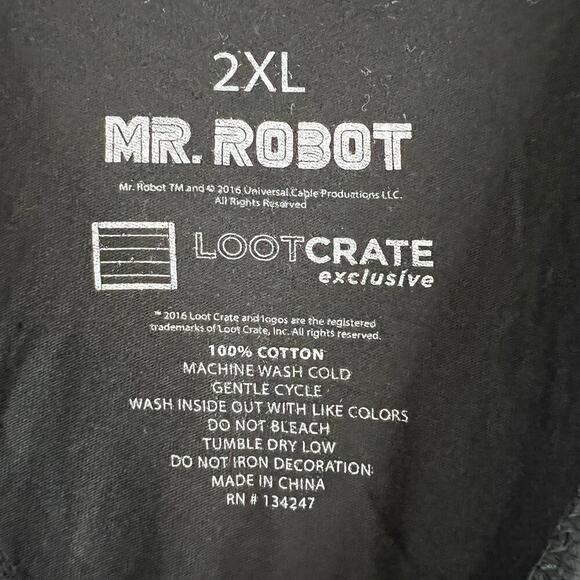 Mr. Robot fsociety Adult Short Sleeve Black T-Shirt Mens Size 2XL - Picture 2 of 4